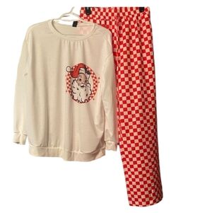 SHEIN Red and White Santa Pajama Set